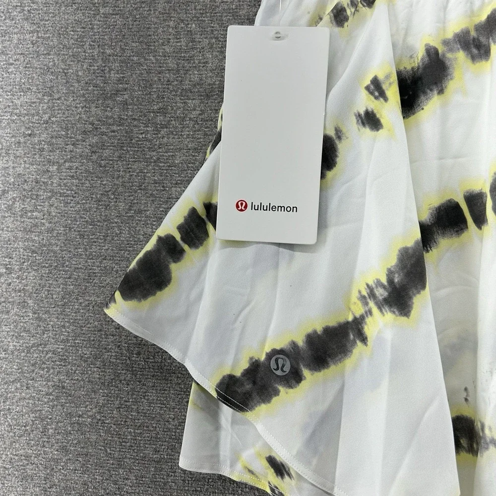 Lululemon Court Rival RH Skirt Skort Long Women Sz 10 Transverse Yellow NEW $88